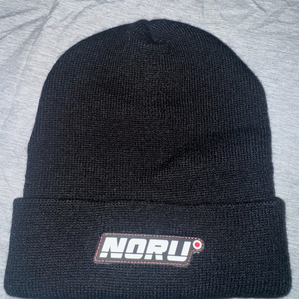 NOR Black Knit Beanie for Men